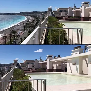 With Terrace & Rooftop Pool In Promenade Des 3*, Nice France